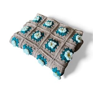 Cottagecore Crochet Flower Blanket – Vintage Handmade Afghan